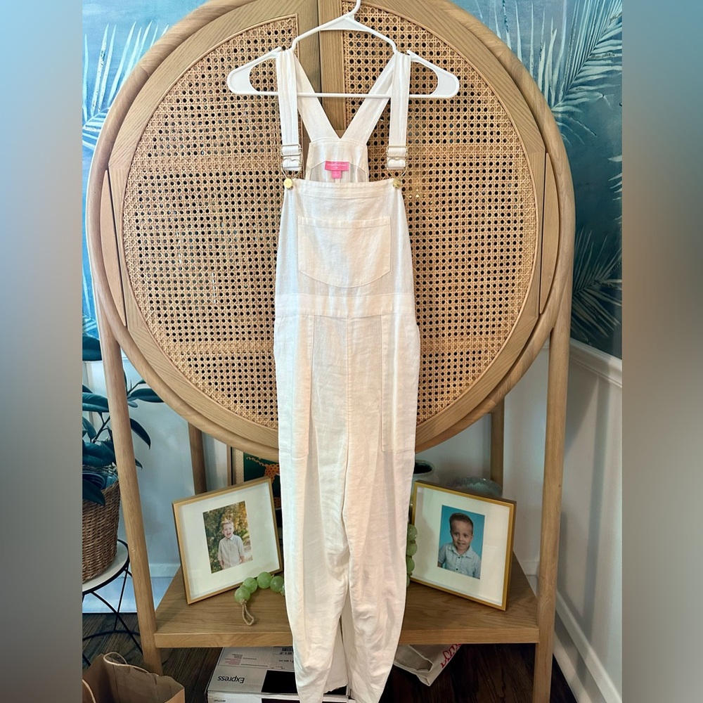 Stoney Clover for Target white linen overalls
